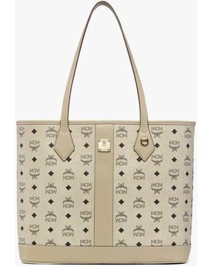 MCM New Liz Shopper In Visetos - Metallic
