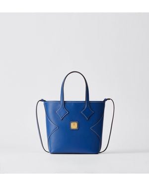 MCM Dia Shopper In Nappa Leather - Blue