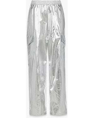 MCM Cargo Pants In Metallic Polyester - White