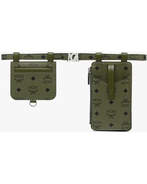 MCM M-art Pouch Belt In Visetos - Green