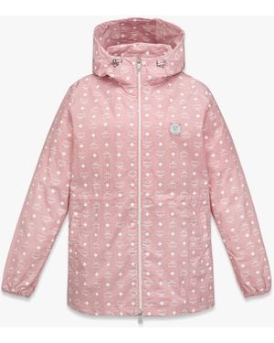 MCM Monogram Print Hooded Windbreaker In Econyl - Pink