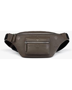 MCM Fursten Belt Bag In Maxi Monogram Leather - Black