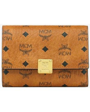 MCM Aren Trifold Wallet In Visetos - Multicolor