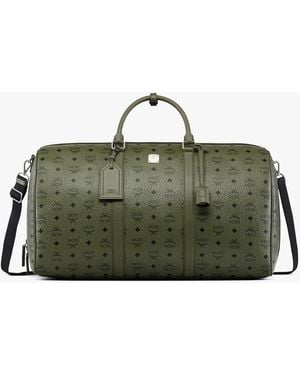 MCM Ottomar Weekender Bag In Visetos - Green