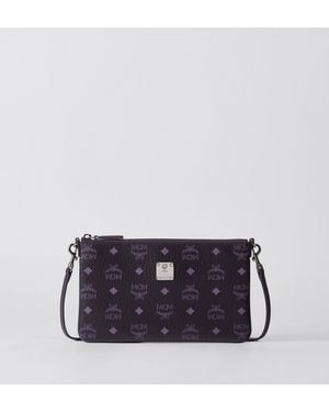 MCM Aren Crossbody Pouch In Visetos - Blue