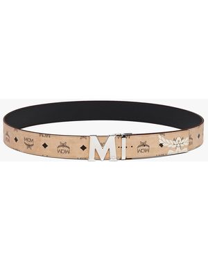 Mcm belt white and gold hotsell