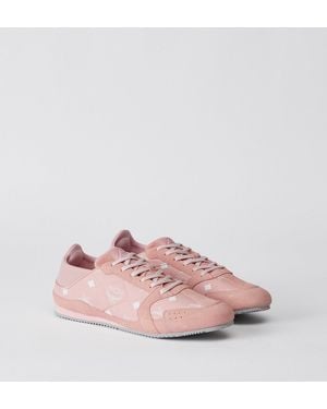 MCM Federlite Sneakers In Nylon Suede Mix - Pink