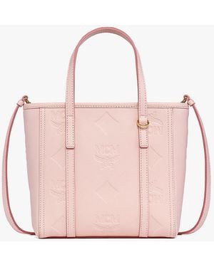 MCM Toni Top-zip Shopper In Maxi Monogram Leather - Pink