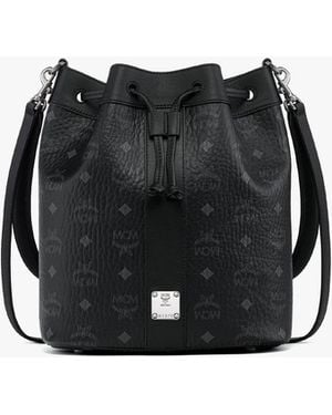 MCM Dessau Drawstring Bag In Visetos - Black