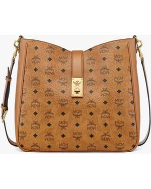 MCM Tracy Hobo In Visetos - Brown