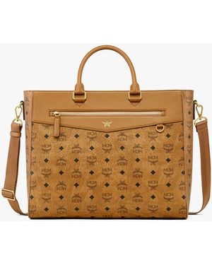 MCM Diamond E/w Tote In Visetos - Metallic