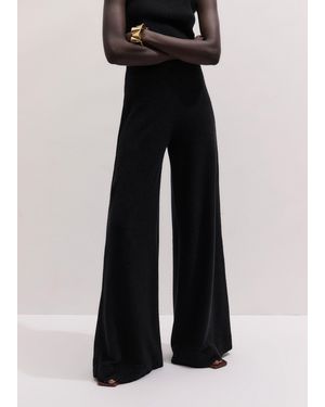 ME+EM Textured Wide-Leg Palazzo Pant - Black
