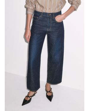 ME+EM Relaxed Straight Crop Jean - Blue