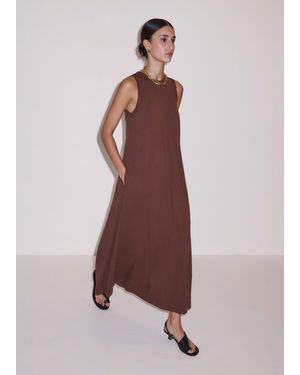 ME+EM Flared Maxi Slub Dress - Purple