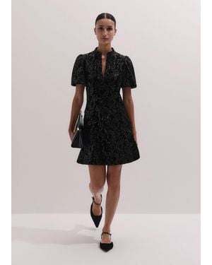 ME+EM Sequin Velour Mini Dress - Black
