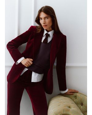 ME+EM Sharp Shoulder Contour Blazer - Red