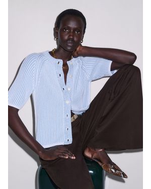 ME+EM Soft Touch Two Tone Rib Straight Tee Sky - Blue