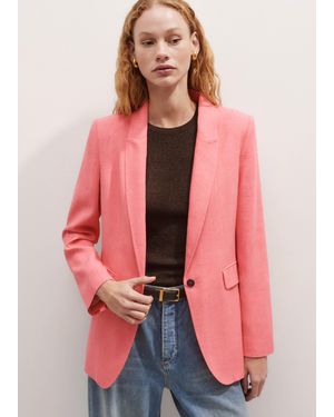 ME+EM Lightweight Sharp Shoulder Blazer - Pink