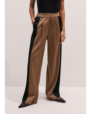 ME+EM Italian Wool Straight Pull On Trouser - Natural