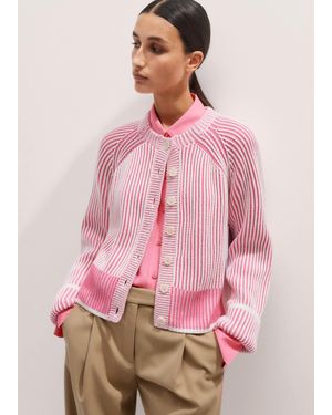 ME+EM Soft Touch Rib Cotton Cardigan - Pink