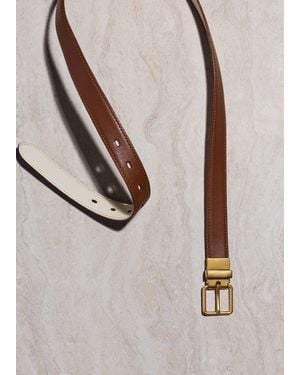 ME+EM Reversible Belt Dark Tan-Buttercream - Multicolour