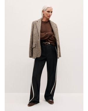 ME+EM Contrast Side Stripe Relaxed Pant - Black