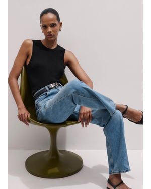 ME+EM Merino Cashmere Barely There Slim Knit Vest - Blue