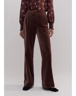 ME+EM Velvet Evening Kick Flare Trouser Tea Rose - Brown