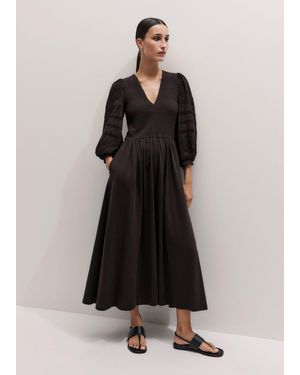 ME+EM Broderie Anglaise Sleeve Maxi Dress - Multicolor