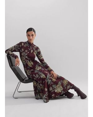 ME+EM Rich Autumn Floral Print Maxi Dress - Brown