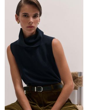 ME+EM Merino High Neck Straight Vest - Black