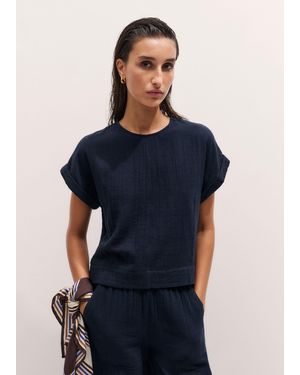 ME+EM Cheesecloth T-Shirt - Blue