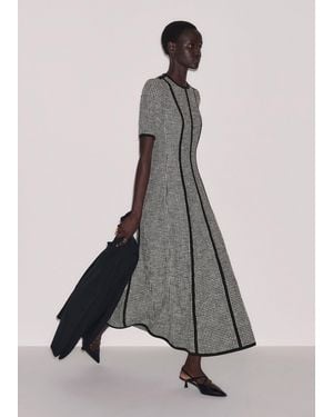ME+EM Paneled Fit And Flare Maxi Dress-Light Cream - Gray