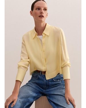 ME+EM Silk Crop Shirt - Blue