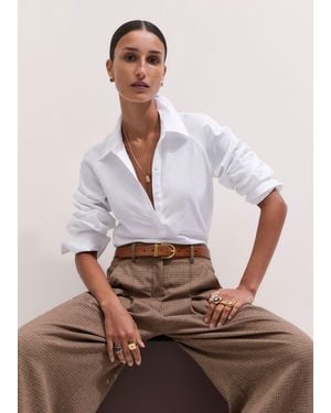 ME+EM Raglan Shirt Layering Top - Brown