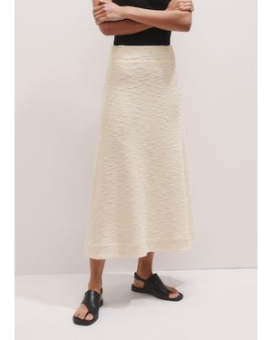ME+EM Bouclè Textured A-Line Skirt - Natural