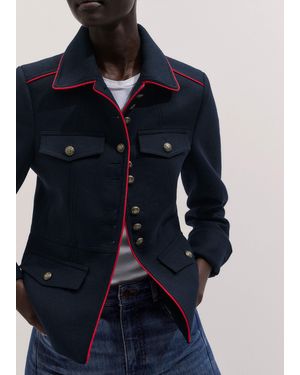 ME+EM Slim Fit Piped Utility Jacket - Blue