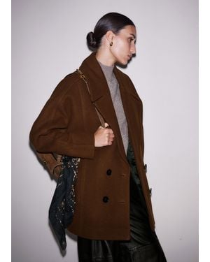 ME+EM Soft Shoulder Military Coat - Brown