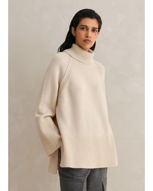ME+EM Merino Cashmere Oversized Longline Jumper - Natural