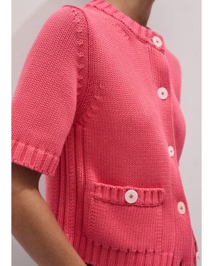 ME+EM Button Through Straight Knit Tee - Pink