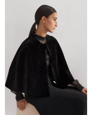 ME+EM Luxe Shearling Cape - Black