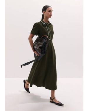 ME+EM Texture Fit And Flare Midi Dress - Multicolor