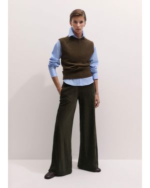 ME+EM Jumbo Cord Velour Palazzo Pant - White