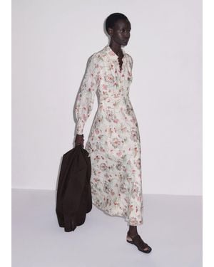 ME+EM Fit & Flare Dotted Poppy Print Maxi Dress - Multicolour