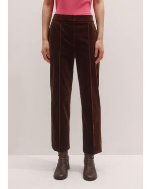 ME+EM Velvet Slim Crop Trouser - Brown