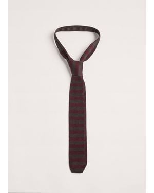 ME+EM Knitted Silk Tie Merlot-Dark Chocolate - Multicolor