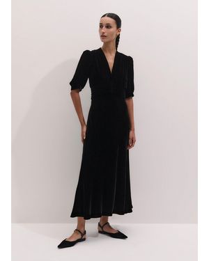 ME+EM Silk Blend Velvet Maxi Dress - Black