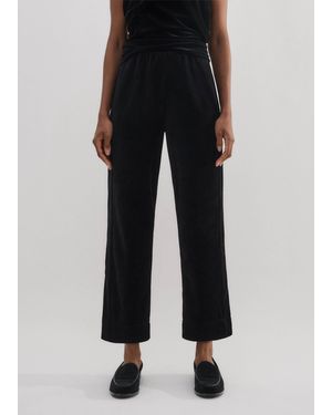 ME+EM Velour Slim Crop Pant - Black