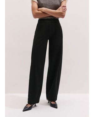 ME+EM Luxe Travel Tailoring Barrel-Leg Trouser - Black