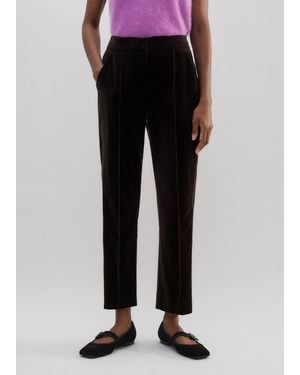 ME+EM Velvet Tux Slim Crop Pant - Black